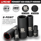 LLNDEI 1/4 inch Drive Impact Socket Set 83 Piece,Standard SAE(5/32-9/16 inch) Metric Size(4-15mm),72T Ratchet Wrench Handle,CR-V Mechanics Tool Set with Adapter,Screwdriver Bits for Automotive Repair
