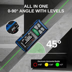SainSmart Dual Laser Measuring Tool, 393Ft/120M Green Bilateral Distance Meter with Backlit LCD, Rechargeable, Multi-Unit (Ft/in/M), Electronic Level, Length/Area/Volume/Angle Sensor/PC Data Transfer