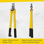 18 Inch Heavy Duty Cable Cutter with Long Handle, Harden Carbon Steel Cable Cutter for Aluminum Cable, Copper Wire and Communication Cables.