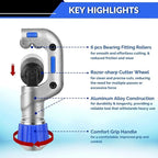 Flexzion Tube Cutter, Heavy Duty Tubing Pipe Cutter, 3/16 to 1-1/4 inch Cutting Diameter, Ideal for Cutting Copper, Aluminum, Brass, Steel, Plastic and More