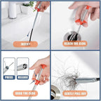 Drain Snake,116 inch Flexible Grabber Claw Pick Up Reacher Tool,Drain Clog Remover - Gutter Cleaning Tools for Home Sink, Bathroom Tub,Drain, Toilet, Tight Spaces