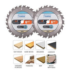 Luckyway 2-Pack 6-1/2 Inch 18T&24T Framing with 5/8 Inch Arbor TCT Circular Saw Blade for Cutting Wood