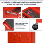 Tool Box with Wheels, 5-Drawer High Capacity Tool Chest with Wheels, Removable Storage Toolbox with Lock for Garage, Workshop and Room Use(Red)