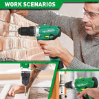 NEWBEAT Cordless Drill Set, 12V Power Drill Driver with 2 Batteries and Charger, 3/8" Keyless Chuck, 2 Variable Speed, 15+1 Torque Setting Electric Drill, Power Tools Kit for Home and DIY Project