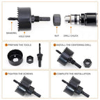 Hole Saw Set with 3/4" to 5"(19mm-127mm) 19PCS Hole Saw Kit for Soft Wood, Plastic, PVC Board, Including Saw Blades, Mandrels, Installation Plate, Drill Bits, Hex Key with Storage Case