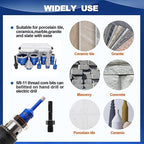 Diamond Core Drill Bit Set BRSCHNITT Diamond Hole Saw for Porcelain Tile Ceramic Marble Granite Drilling with 5/8-11 Thread(6/8/25/35/50/65 Drill bits,10-25mm Finger bit+SDS Adapter&35mm Chamfer bit.