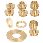 11 Pieces Brass Router Template Bushing Guides Set with Storage Box, Metal Bushing Set with Lock Nut Adapter Router Accessory