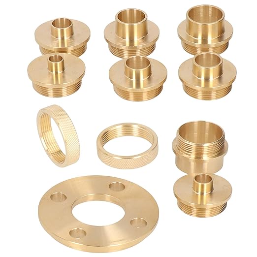 11 Pieces Brass Router Template Bushing Guides Set with Storage Box, Metal Bushing Set with Lock Nut Adapter Router Accessory