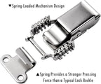 2 Pack Medium Spring-Loaded Toggle Latch and Hook, Spring Draw Locking Catch Clamp Lacth with Screws for Toolbox Cabinet Boxes,3-3/4 inch x 1-1/2 inch