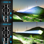 9000 High Lumens Flashlight Rechargeable with COB Work Light Super Bright LED Flashlights Heavy Duty&14 Modes &Waterproof Tactical Powerful Flashlight for Emergencies,Camping,Hiking,Outdoor,Indoor