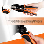 KF CPTEC Crimping Tool Set 9 PCS - Ratcheting Wire Crimper - Quick Exchange Jaw for Heat Shrink, Open Barrel, Insulated Electrical Connectors,Insulated and Non-Insulated Ferrules, solar connector