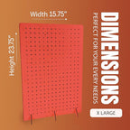 Torched Pegboard Display Stand for Jewelry, Craft Shows, Selling, Vendor Events, Tools, Peg Board Accessories Rack Organizer, XXL 15.75" L x 4.3" W x 23.75" H, RED