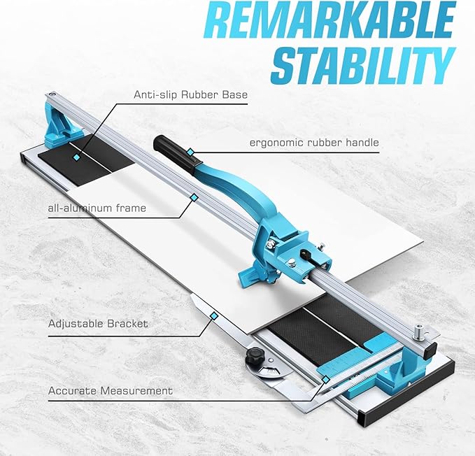 DNA MOTORING 36 Inch Manual Tile Cutter, Professional Porcelain Ceramic Tile Cutter, Professional Porcelain Slab Cutting Machine with Tungsten Carbide Cutting Wheel, TOOLS-00709