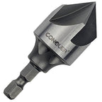 CONQUER Tools 5 Flute Metal Countersink Drill Bit, 87 Degree for 1/4'' Hex Shank Fit 5/32~29/32-inch(4~23mm) Beveling Chamfer Tool Holes Shaping Trimming, Inner/Pipe Reamer