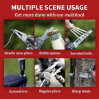 Gifts for Men Him Dad, WETOLS 21-in-1 Multitools with Pocket Knife, Stainless Steel Self-locking Pliers with 8 Screwdriver Bits, Multi Tool Camping Gear, EDC Knife with Pouch for Outdoor Survival