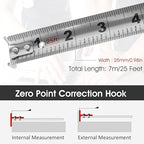 4PCS/Pack Retractable Tape Measure 25 Foot/7.5M Stainless Steel Measuring Tape Double Sided Blade Scale Measurement Steel Power Tape Blade (4)