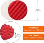 BBTO 12 Pieces Buffing Polishing Pads 6 Inch Compound Buffing Sponge Pads Cutting Polishing Kit for Car Buffer Compounding and Waxing