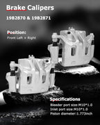 cciyu Front Left & Right Brake Calipers Assembly w/Bracket 19B2870 19B2871 For Infiniti 2006-2019,For Nissan 2009-2020