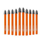 Carbide Tip Drill Bit-BGTEC Wood Drill Bits, 10pcs Round Shank 5/16" Cross Hard Alloy Drill Bits for Wood Plastic Masonry Brick