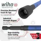 Wiha 70486 Color Coded Magnetic Nut Setter SAE 6 Pc. Set