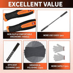 KUZURYU 31PCS Metal File Set - 4 Metal Files for Steel and 12 Needle Files with Steel Brush, Tool Bag, Riffler File, 12 Sandpaper and Gloves, Suitable for Metal and Wood Processing