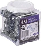 Halex – 3/8 Inch Flexible Metal Conduit (FMC) – 1 Hole Straps – 62180B – 200 Per Pack – Silver