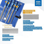 PFERD 5-Piece 8" Machinist File Set – Bastard Coarse Cut – With Ergonomic Handles & Plastic Pouch – For Universal Roughing & Finishing – Part 16078