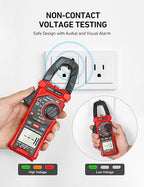 AstroAI Digital Clamp Meter Multimeter 2000 Counts Amp Voltage Tester Auto-ranging with AC/DC Voltage, AC Current, Resistance, Capacitance, Continuity, Live Wire Test, NCV, Black