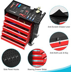 5 Drawers Rolling Tool Chest, Portable Storage Tool Box with Wheels, Rolling Tool Box with Lock for Warehouse, Garage, Repair Shop and Tool Room