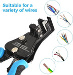 WGGE Automatic Heavy Duty Wire Stripper/Wire Cutter, 3 IN 1 Adjustable Wire Stripper Tool for 8-18 AWG Solid and Stranded Electrical Wire | 10-22 AWG Wire Crimping Tool
