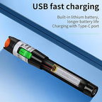 2PCS Rechargeable Visual Fault Locator 30KM Visual Fault Locator VFL Fiber Optic Tester Used for 2.5mm SC/FC/ST 1.25mm LC Interface with 2 Single Mode 9/125um FC-LC adapters Fiber Network Testing Pen