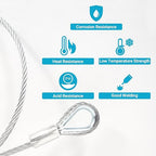 1/8 "T316 Stainless Steel Cable (Wire), 7 * 7 Strands of Twisted Metal for Aviation Construction, Silver with Cutters (500FT)