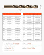 VEVOR Cobalt Drill Bit Set, 29Pcs (1/16" - 1/2") M35 High Speed Steel Cobalt Bits with Storage Case, 135 Degree Tip Twist Jobber Drill Bit for Metal, Stainless Steel, Aluminum Alloy, Wood, Plastic