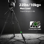 Huepar Tripod 50-inch Extendable Height Tripod Use with Laser Level, Point Lasers, Lazer Distance Measures, 1/4" and 5/8" Thread Mount for for Varieties Tools, Outdoor and Indoor T13A