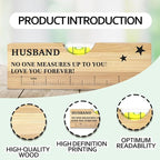 Christmas Gifts for Husband from Wife Wooden Spirit Level, Fathers Day Birthday Gifts for Husband Dad Papa Grandpa New Dad Daddy from Daughter Son Wife Wooden Spirit Level Bottle Opener