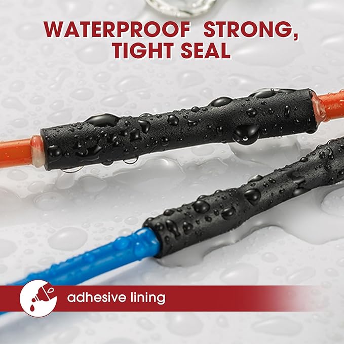Heat Shrink Tubing 4:1 Dual Wall Adhesive Liner Wires Cable Wraps Connection Protection (Black, 5/8"-18ft)