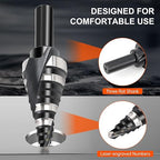 COMOWARE Step Drill Bit, 12 Sizes from 3/16" to 7/8", High Speed Steel Step Bit with 2 Spiral Flutes, 3-Flat Shank, Steps Bits for Metal, Aluminum/Wood/Plastic/Iron, Unibit for Electricians & DIY