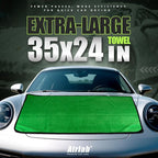 Airlab Microfiber Towels for Cars Wash Drying Thick Plush Cleaning Cloth Auto Detailing Super Absorbent for Interior & Exterior Lint Free, Streak Free, 35 x 24 Inch, 500 GSM, Pack of 2, Grey-Green