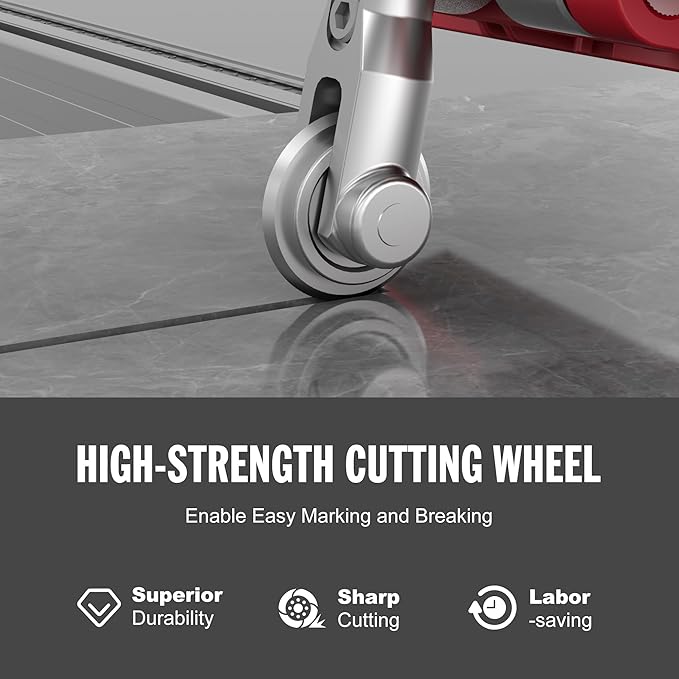 SHIJING 48'' Double Track Manual Tile Cutter with Laser Cutting Guide Porcelain Tile Cutter with Split Platen,Double Aluminum Base