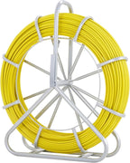 VEVOR Fiberglass Fish Tape 425 FT x 1/4 inch, Fish Tape Duct Rodder Puller with Durable Steel Stand, Non-Conductive Fishtape Wire Cable Running Rod for Walls, Floor and Electrical Conduit