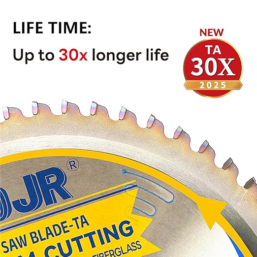 Aluminum Cutting Circular Saw Blade, Medium Aluminum,The Cutting Head uses a Special Anti-Heat Sticking Coating with high Finish and Long Life,NFM 7-1/4 inch 56-Tooth 5/8" -TA