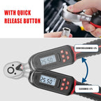 1/4 Inch Digital Torque Wrench, 1.1-22.1 Ft-lbs/1.5-30Nm, with Preset Values, 2% Accuracy, Buzzer and LED Notification, Small Electronic Torque Wrench for Bicycles