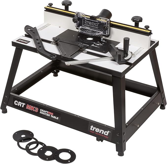 Trend Portable Benchtop Router Table with Robust Construction for Workshop & Site Use, 120V (NVR Switch Not Included), CRT/MK3