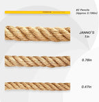48 feet 1Inch Thick Manila Rope, JANNO Natural Twisted Hemp Rope for Tug War Home Garden Decorating, Hammock, Railings, Landscaping, Boat Fixing, Packing, DIY Arts Crafts, Cat Scratching Post and More