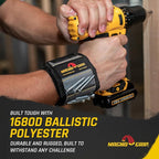 MagnoGrip Magnetic Wristband for Holding Screws, Nails, Drill Bits, Super Strong Magnets, Adjustable Strap, Essential Tool for DIYers, Handyman, Mechanics, Construction & Home Improvement - Platinum