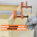 FEIRONG Heavy Duty 24" Bar Clamps 2-Pack - Professional Grade, Quick-Release, 330LB Load Limit, Built-in Ruler, 90° Angled Jaws for DIY Woodworking & Cabinet Installation | Fits 20.5" Work Range