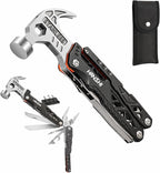 HANSHI Replaceable Wire Cutter Hammer Multitool with Nylon Sheath for Outdoor,Camping,Survival,Hiking,17 In 1 Pocket Multi Tool with Spring-Action Plier,Knife,Flint Rod,Safty Whistle for Gift