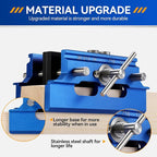 Self Centering Doweling Jig Kit,Adjustable Width Dowel Jig for Straight Holes,Adjustable Drilling Guide Wood Working Tools with 6 Drill Guide Bushings, Wood Doweling for Woodworking（Blue）