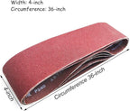 4 x 36-Inch Aluminum Oxide Sanding Belts, 40/80/120/240/400 Assorted Grits Abrasive Belts for Belt Sander, 10-Pack