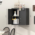 GREATMEET 27.95" H Garage Cabinets, Locking Cabinet, Garage Storage Cabinets, Hanging Wall Mount Cabinet for Utility Room, Black